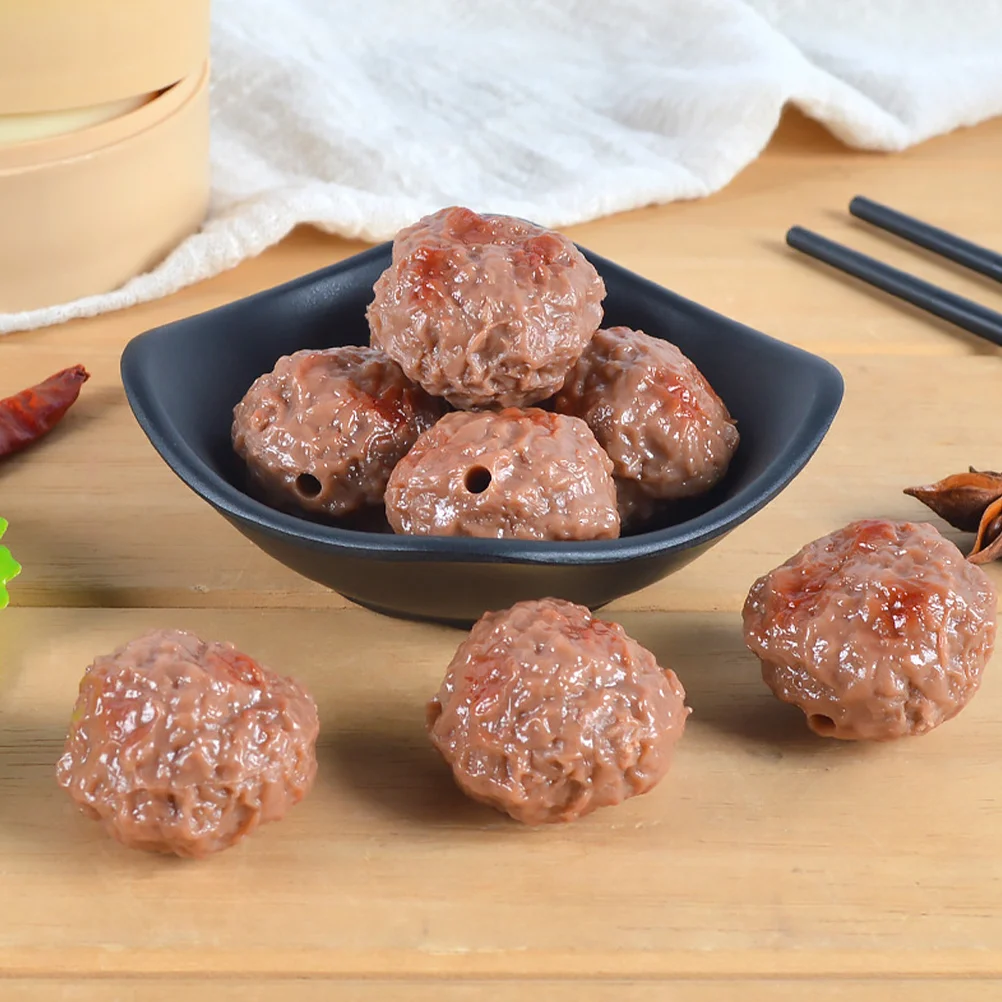 8 Pcs Simulated Beef Ball Props Creative Food Model Cooking Toy Simulation Meatball Other PVC Fake