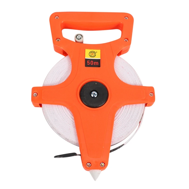 1Pc 30M/100Ft Meter Open Reel Fiberglass Tape Measure Inch Metric Scale Impact Resistant Plastic Measure Tools