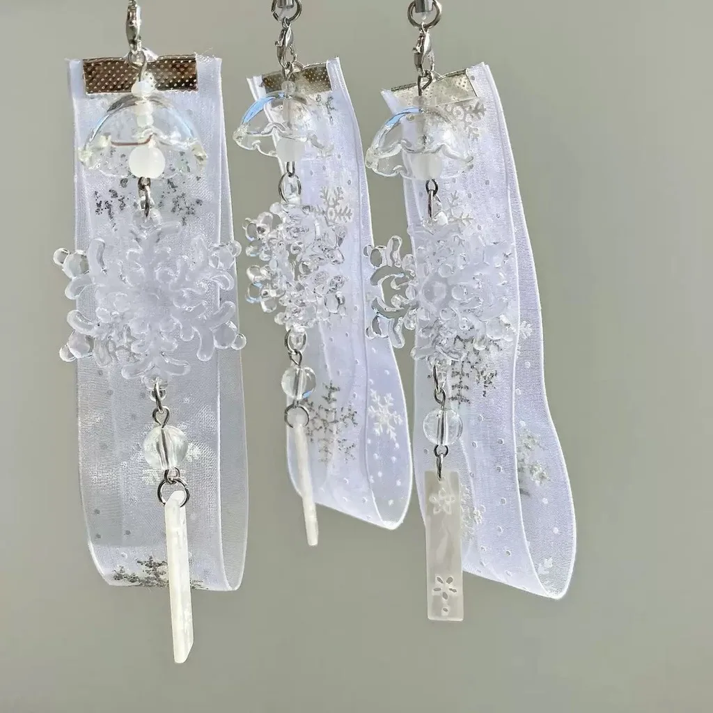 Snowflake Key Chain Dreamy Wind Chime Key Chain Ins Key Chain Transparent Christmas Decoration Charm For Ccd Camera Bags Daily