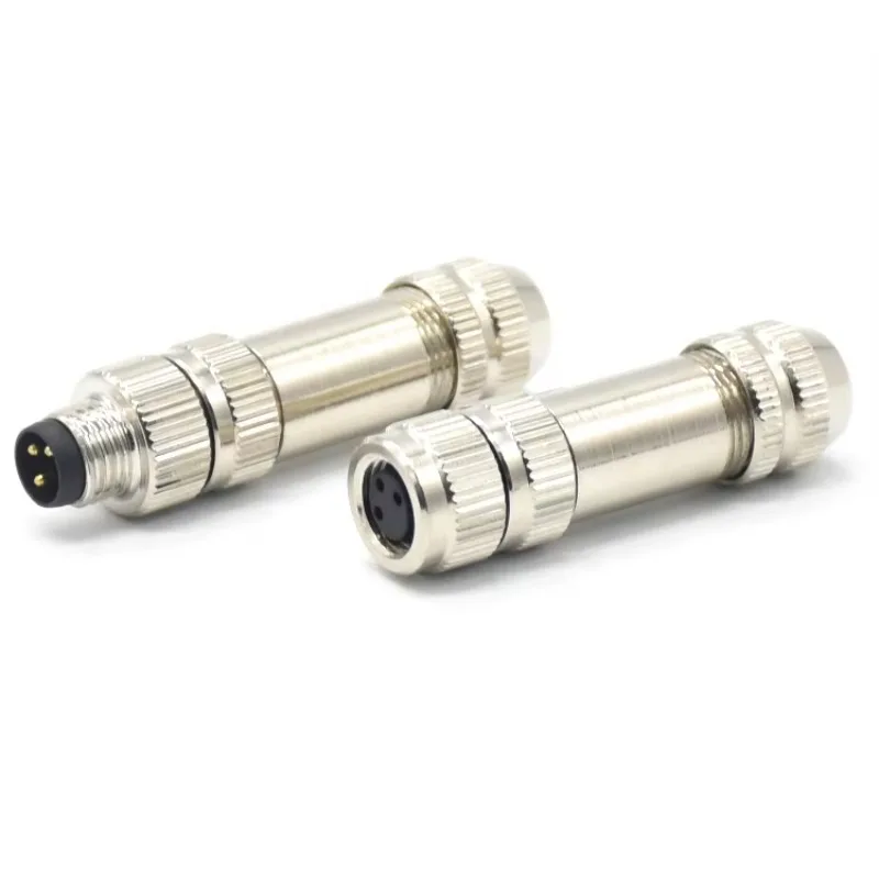 Waterproof Connector M8 Connector Cable 3 Pin Shielded Metal Aviation Plug Male Female Sensor Connector