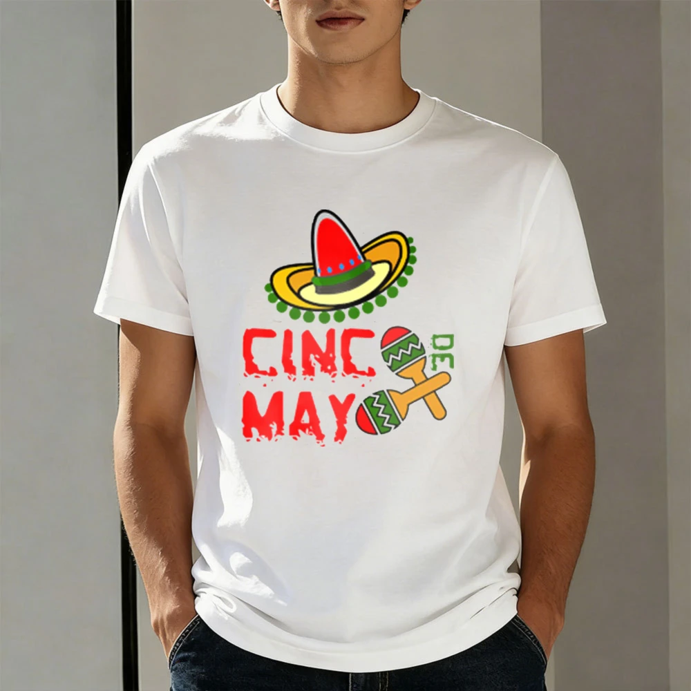 Cinco De Mayo Men T-Shirt Cotton Summer Short Sleeve Casual Fashion Tee for Party Celebration Gift Top