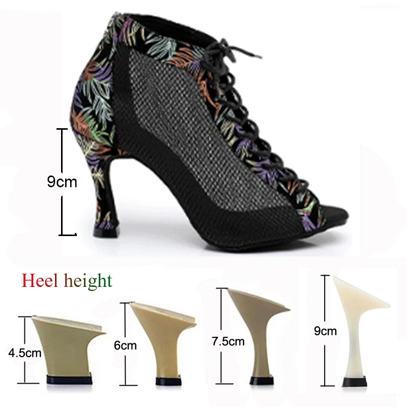 Latin Shoes Salsa Tango Ballroom Party Sports Women\'s Heeled Boots Summer Breathable Sandals Outdoor Dance Boots On Sale