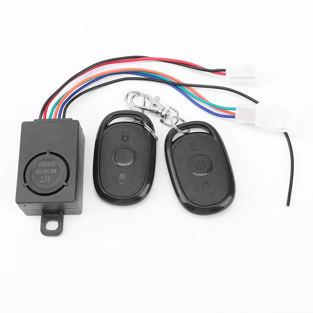 E-bike Alarm System 48V 60V 72V with Two Switches for Electric Bicycle Scooter Motorcycle Safety Anti-theft Remote Control Alarm