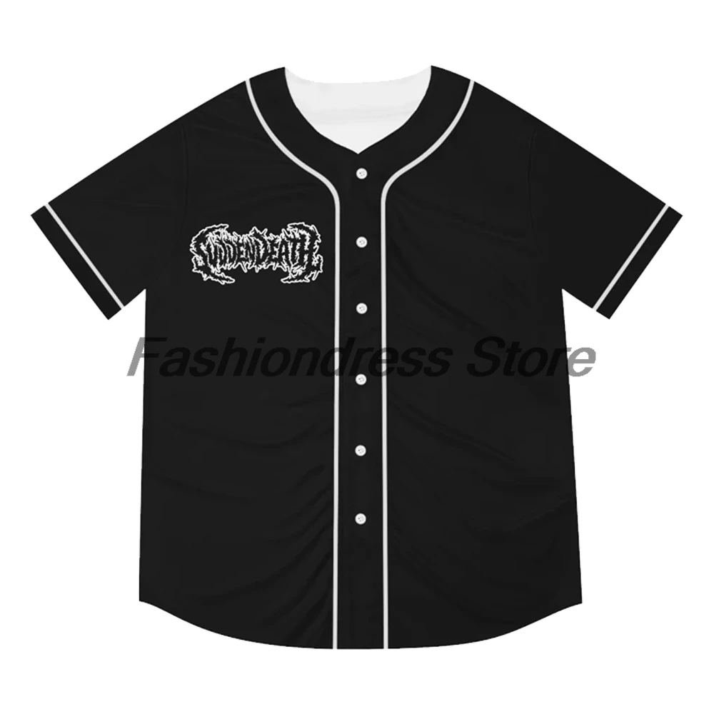 Svdden Death Lost Lands Baseball Jersey V-Nekc Short Sleeve Button-up Shirts Women Men Streetwear Tops
