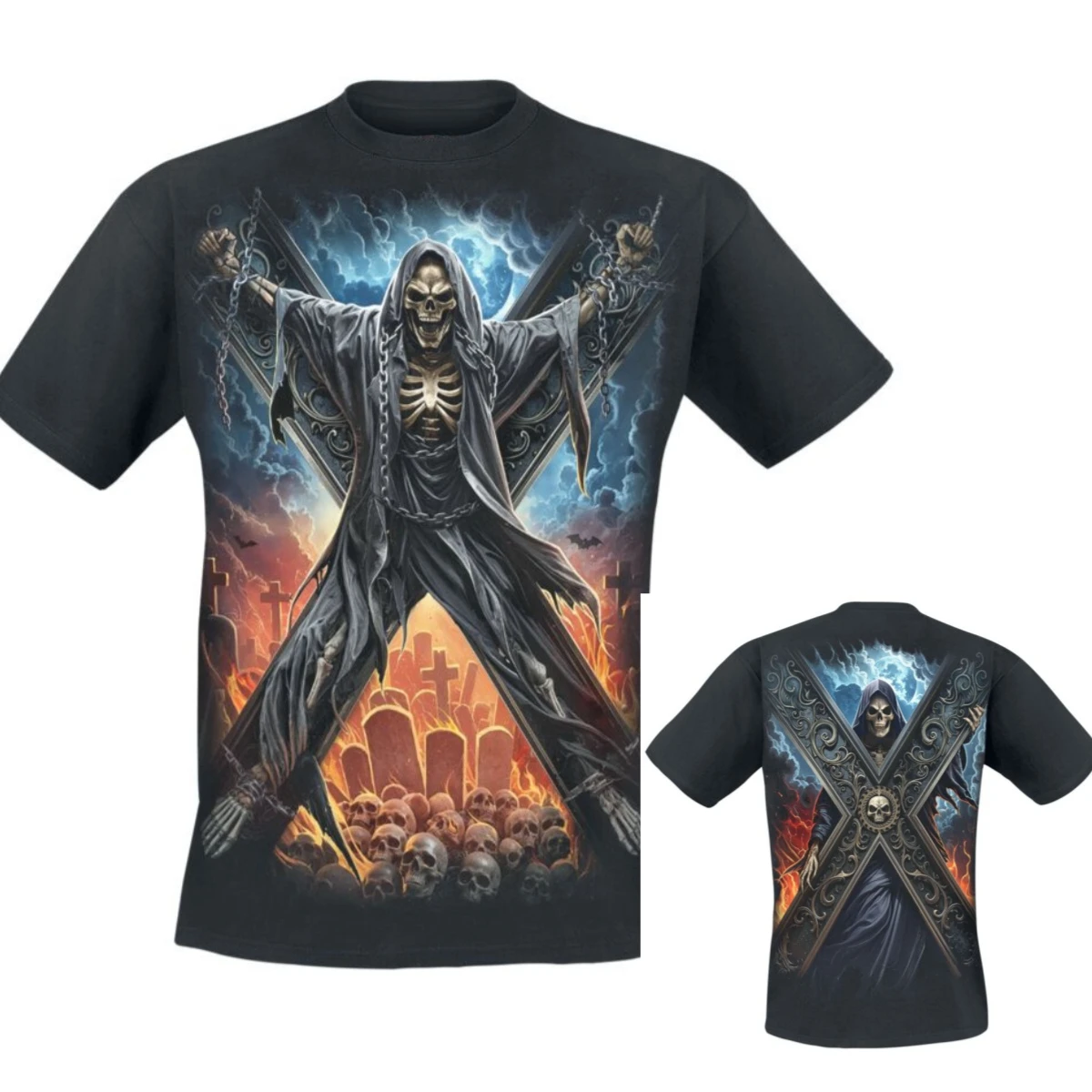 Gothic Streetwear Brand - T-shirt graphique en coton à motif