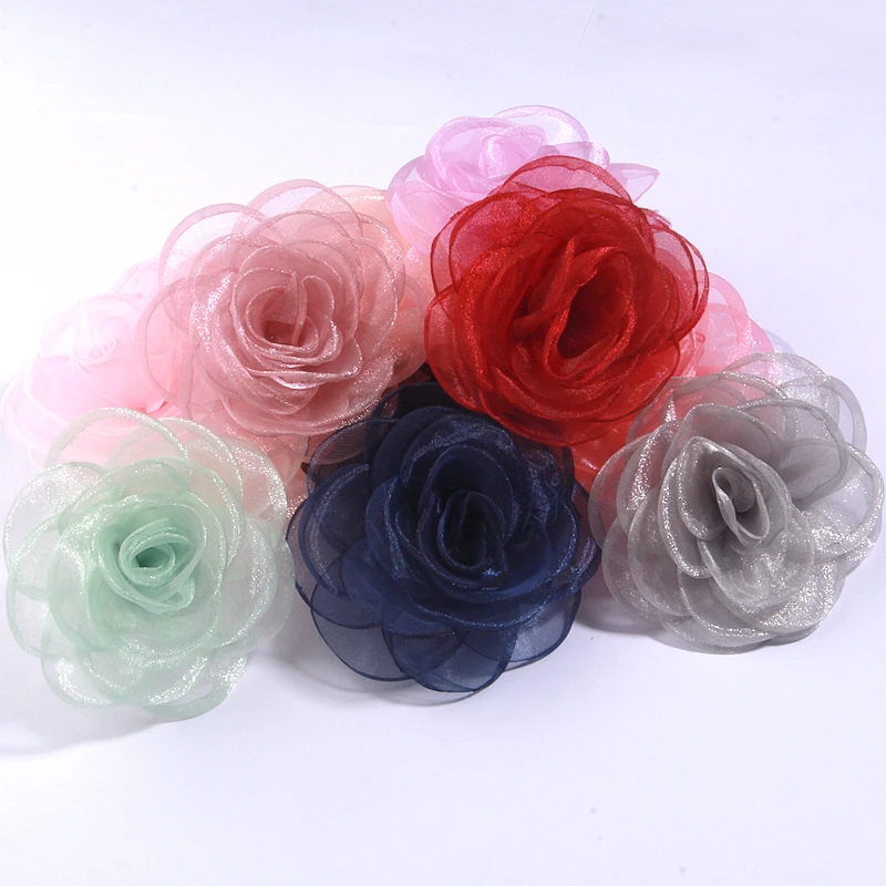 

Набор из 9 см цветов из шифоновой ткани в разных стилях для украшения свадебных платьев, шляп, обуви, повязок на голову и аксессуаров для волос