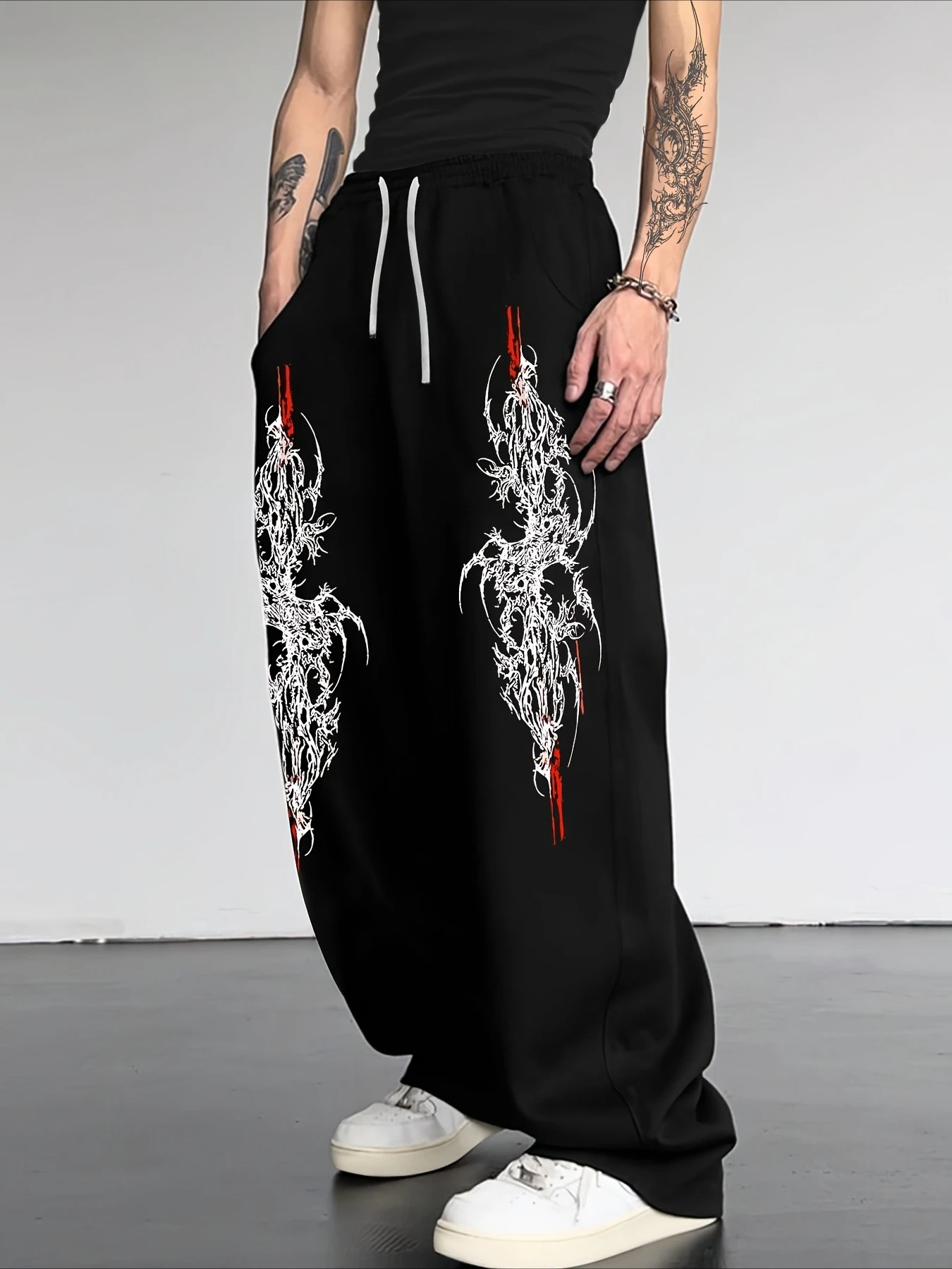 

Хит продаж: Новые модные мужские спортивные брюки в стиле хип-хоп с готическим 3D-принтом, для уличной моды, повседневной носки и активного отдыха, большие размеры