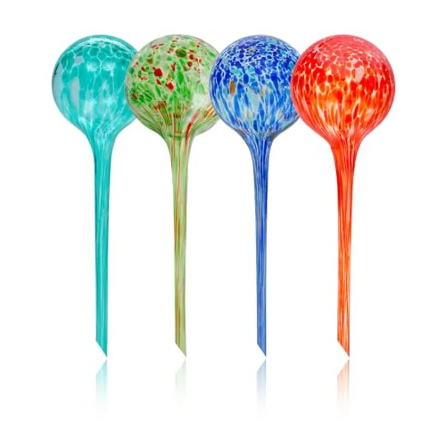 Iridescent Self Watering Globes Glass Rainbow Plant Watering Globes Self Watering Planter Insert Automatic Plant Waterer Indoor