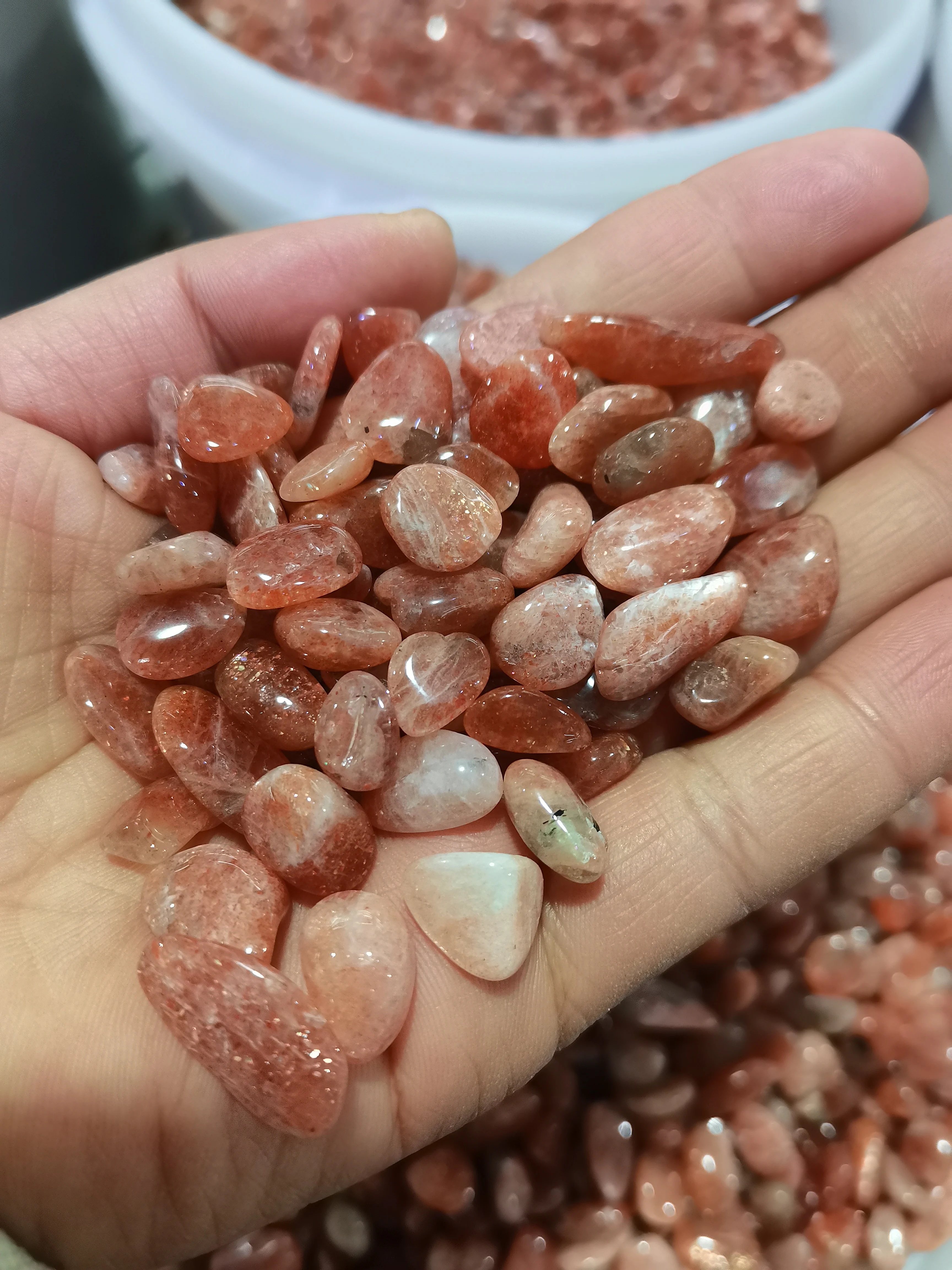 1kg Natural Sunstone Bulk Tumbled Stones Gravel Specimen Home Graden Fish Tank Decor