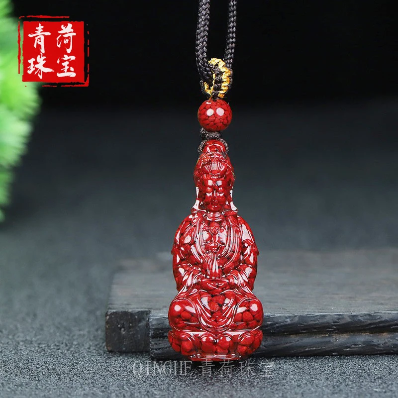Pendant Natural Xiangxi Guanyin Necklace High Content Red Sand