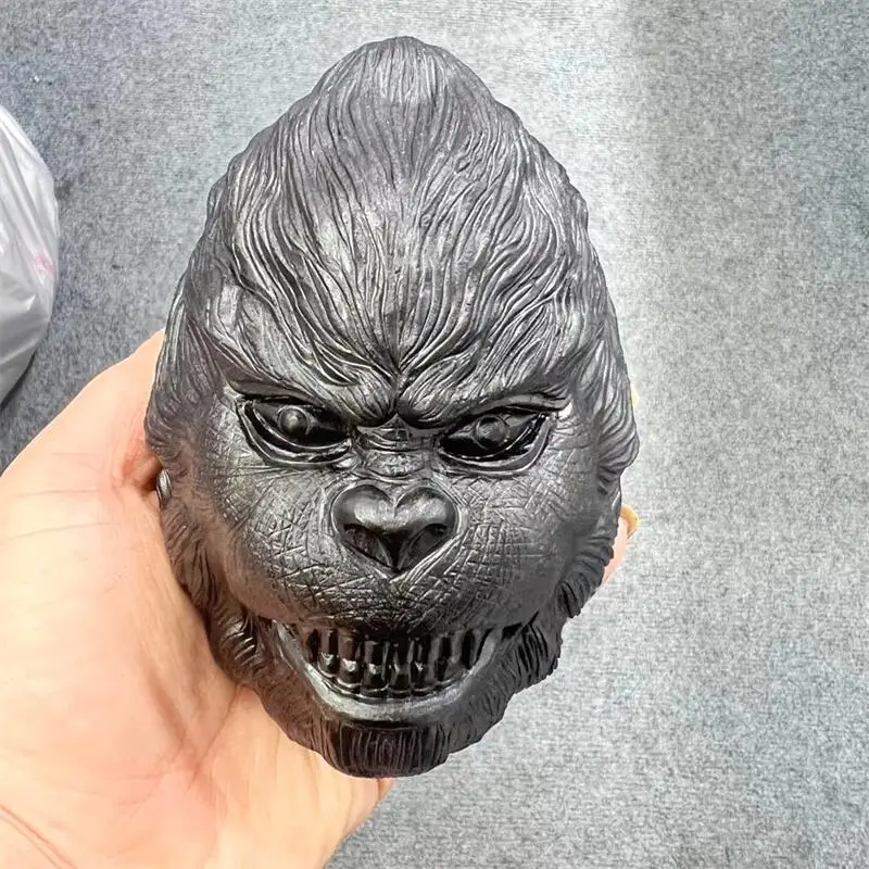 

12CM Natural Black Obsidian Chimpanzee Crystal Animal Carved Healing Craft Home Decoration Ornament Birthday Gift 1pcs