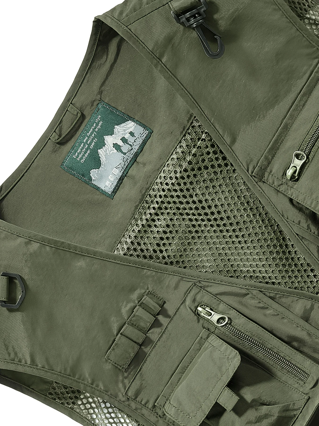 Tanktops für Männer, Unterhemden, Kleidung für Herren zum Angeln, 2er-Pack, Sommermode für Männer, Weste mit Reißverschluss und V-Ausschnitt, Herren- und Damenweste mit mehreren Taschen, Y2k – Detail 5