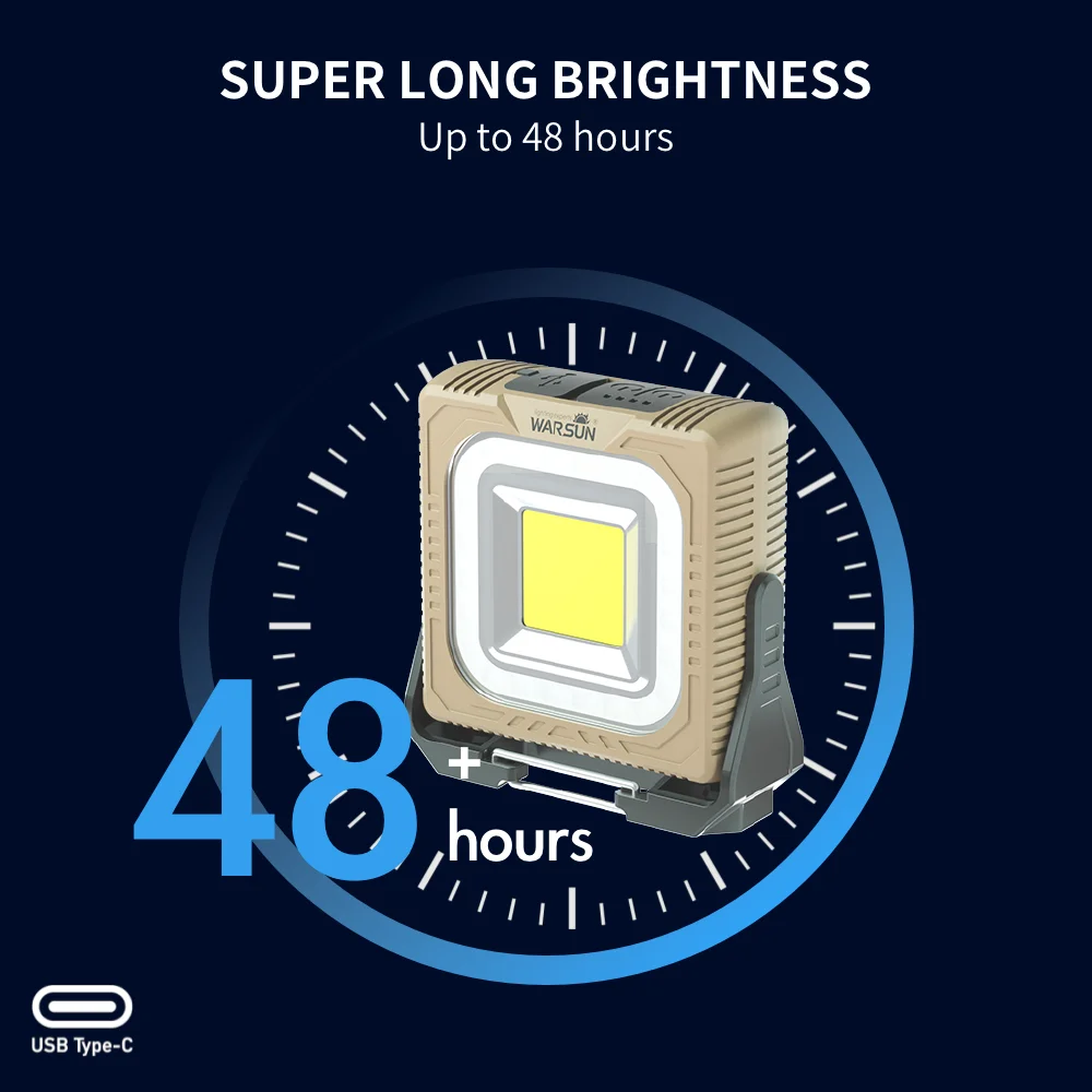 WARSUN Rechargeable LED Camping Lantern G600-K Mini Tripod Work Light 6 Modes, 1000 LM High Lumens Portable Magnetic Flashlight