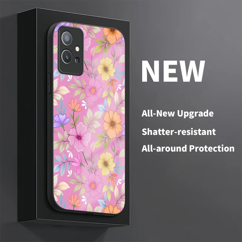 الفاخرة زهرة اللوحة جراب هاتف ل Vivo Y35 زائد Y33 Y33S Y55 5G Y53S Y52T Y52 Y51A Y51 Y50 Y39 Y36 سيليكون غطاء ناعم #3