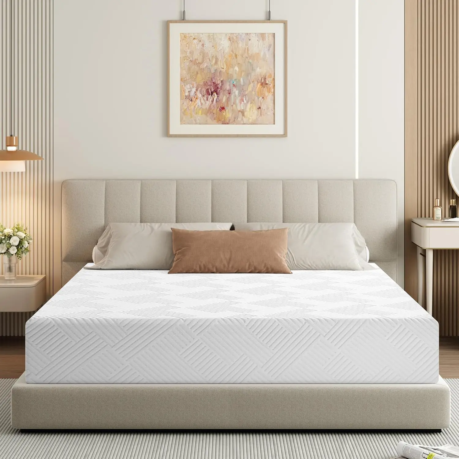 Short Queen RV Mattress 10 Inch Firm Memory Foam High Density Camper Bed Back Pain Gel Fiberglass-Free 75x60, Customized