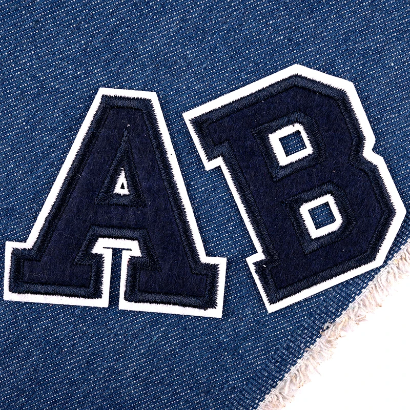 A-Z Dark Blue Letters Patches Iron on English Alphabet Appliques DIY Handmade Crafts Clothing Embroidery Name Sticker Badges