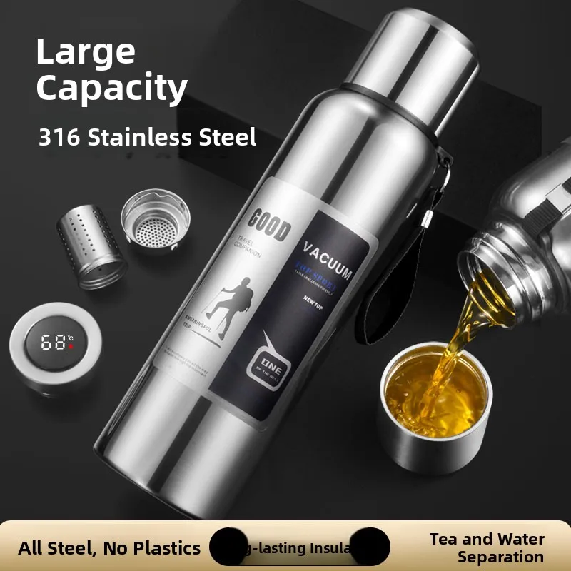 

Large Capaci Outdoor Stainl Steel Insulated Mug Portable Tea Brewing Water Bottle Men's Sle No Tea Separator