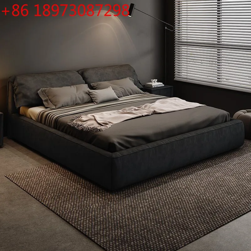 

Тканевая кровать с царапинами черного кота, простая двуспальная кровать в главной спальне в скандинавском стиле