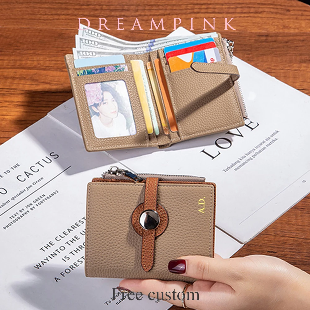 

Женский кошелек из натуральной кожи, с отделением для кредитных карт