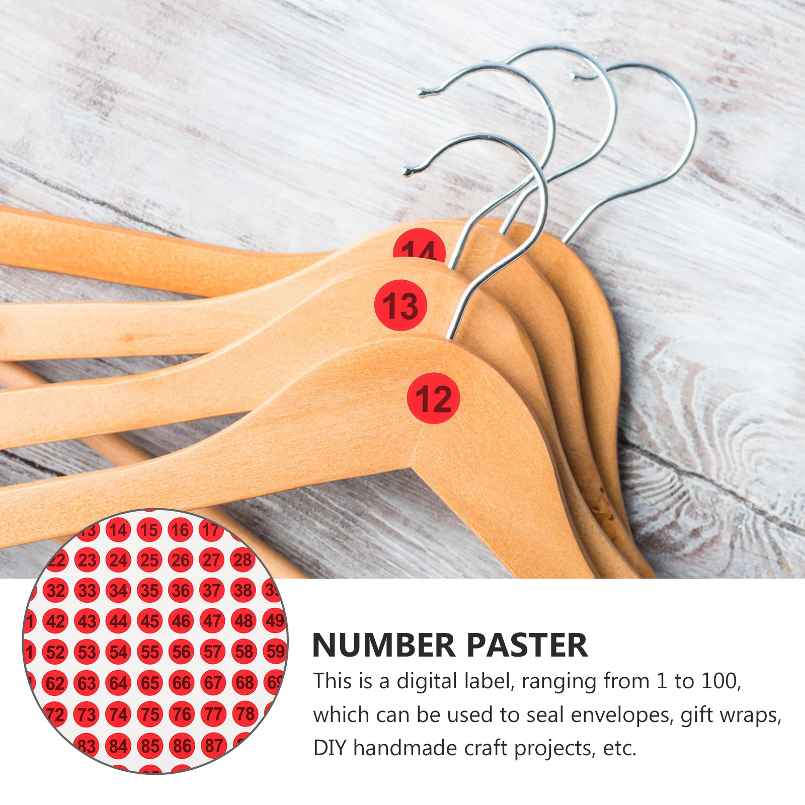 

100pcs Round Number Stickers Pvc Self-Adhesive Labels For Diy Crafts Envelope Sealing Storage Organization File Folder