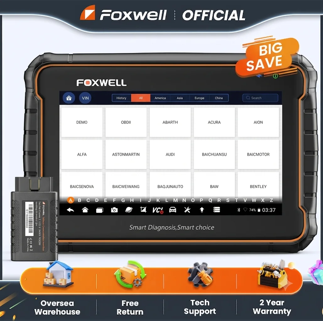 FOXWELL GT60 OBD2 Automotive Scanner Professional All System Bi-directional Control All System 24 Reset OBD Car Diagnostic Tool