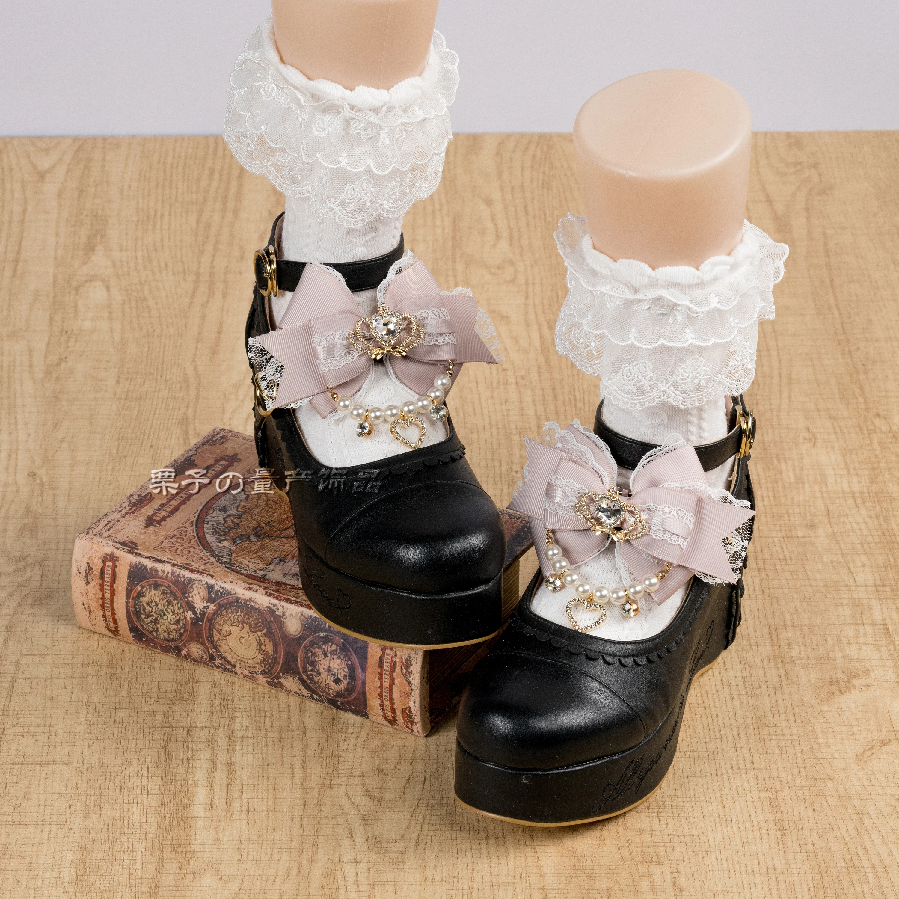 Multiple Colors Bow Shoe Accessories Cosplay Lovely Hand Made Accessory Ribbon Bow Shoe Buckle Quadratic Element Lolita