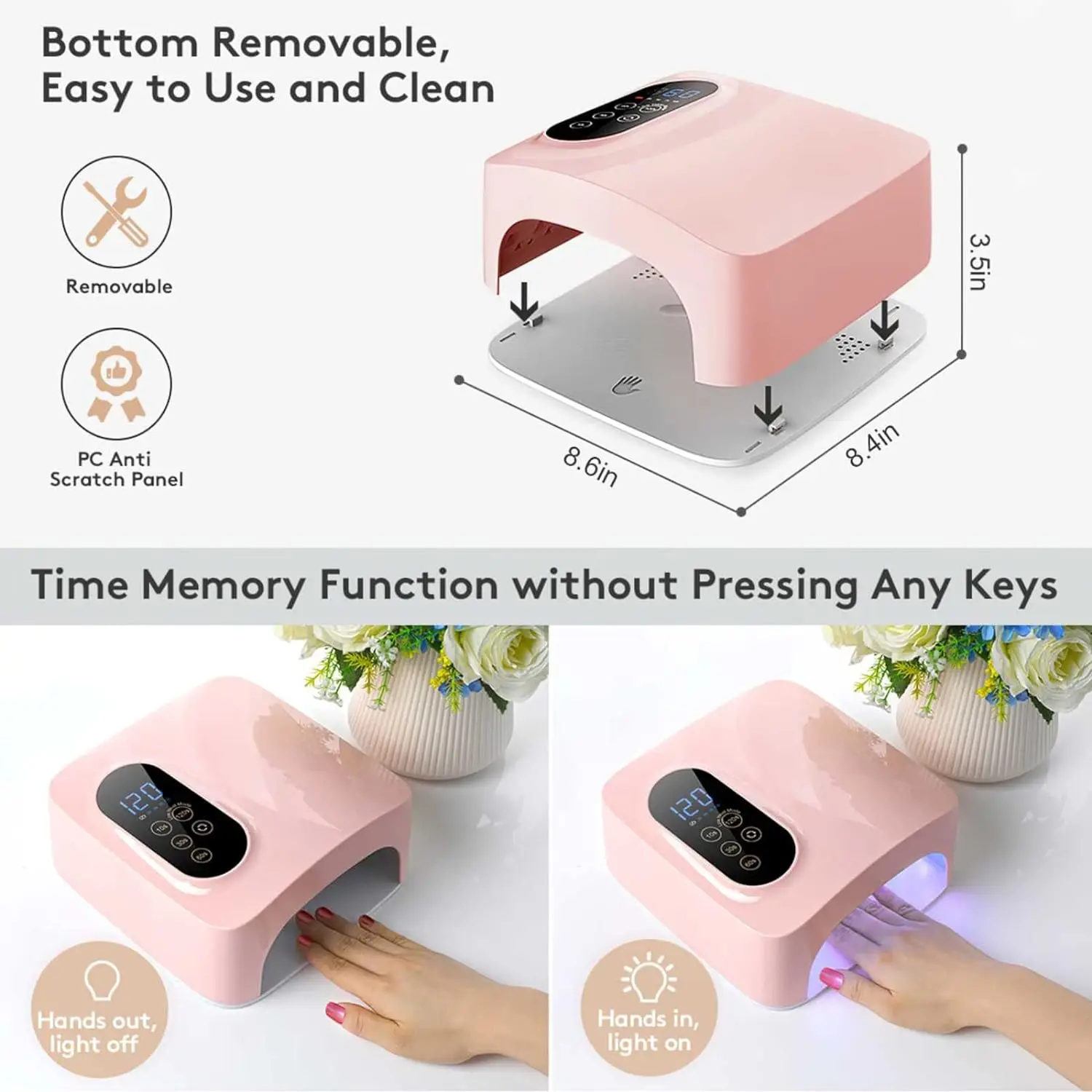 Draadloze draagbare 72W 1500Mah UV-nagellamp 36 Led elektrische droger voor vaste nagellak