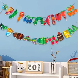 Flag set，beautiful classroom decoration,picture book element“The Very Hungry Caterpillar”，can be hung, 3-meter rope