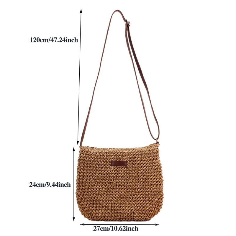 Straw Knitted Purses and Handbags Women Shoulder Bags Straw Woven Side Bag for Ladies Woman Handbag Beach Bag