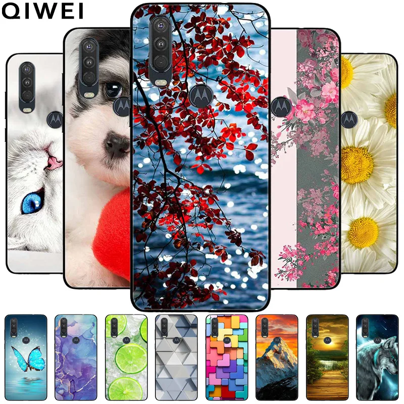 For Motorola One Action Case Landscape Printed Silicon TPU Soft Cover for Moto One Vision Hyper Protector Shockproof Bumper Case