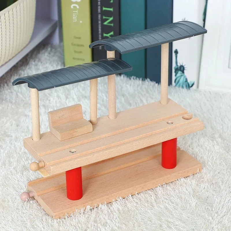 

TEMIKIDS Wooden Double-layer Platform Accessories Children Train Traffic Track Toy Compatible with Wo