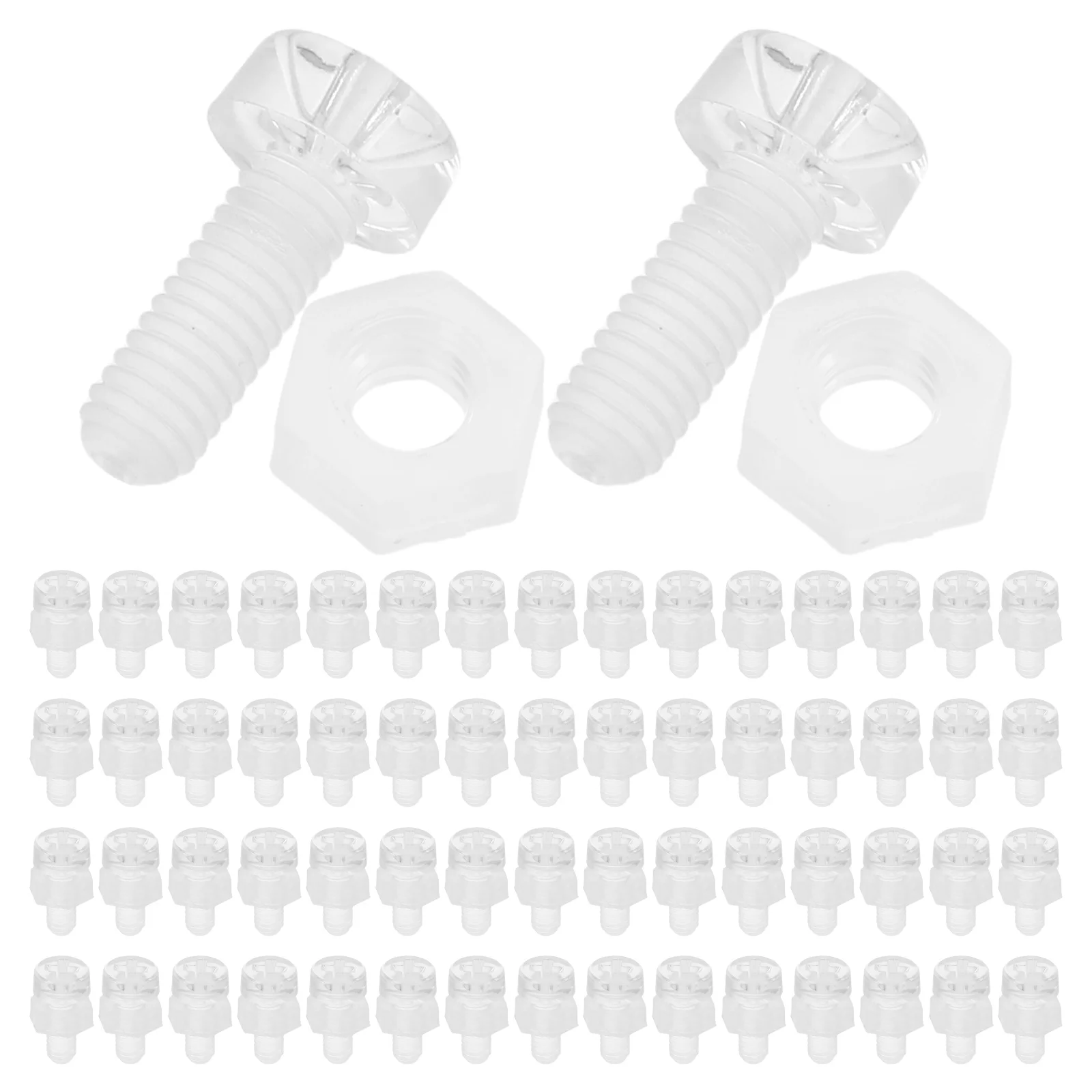 

100Pcs Acrylic Screws Transparent Clear Fastener Kit Triangle Code Versatile Assembly Hardware Set for Electronics Furniture