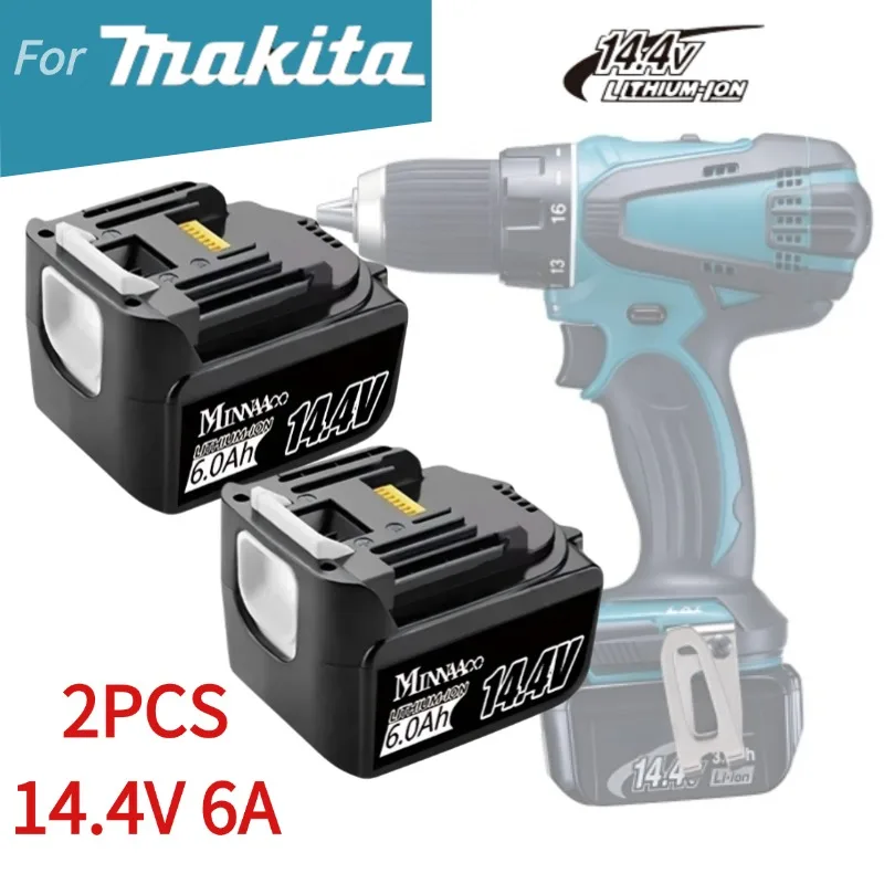

For Makita BL1430 Rechargeable Battery 14.4V 6000mAh Lithium Ion for Makita 14v Battery 6Ah BL1440 LXT200 BDF340 TD131D
