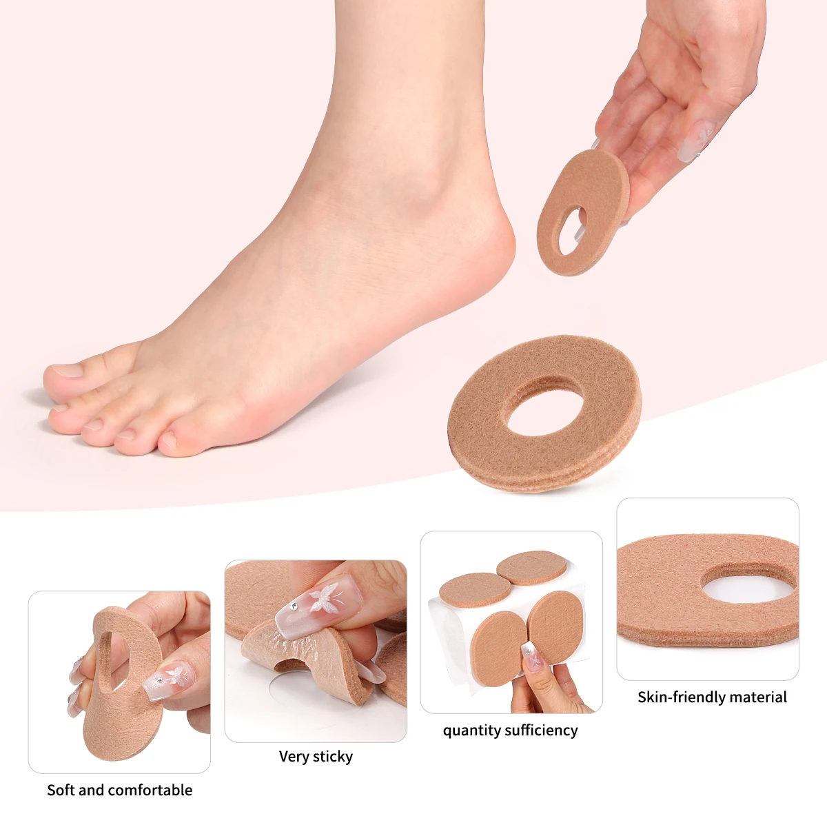 Anti-Callus Foot Cushion Soft Comfortable Foot Protector Pads, Medicated Plaster for Toe Care and Blister Prevention（36PCS）