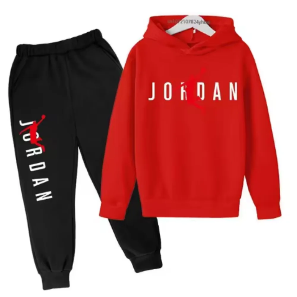 

Kids Leisure Letter Print 2pcs Hoodie+Pants Tracksuits 3-13 Years Boys Girls Spring Autumn Outfits Streetwears Children Clothes