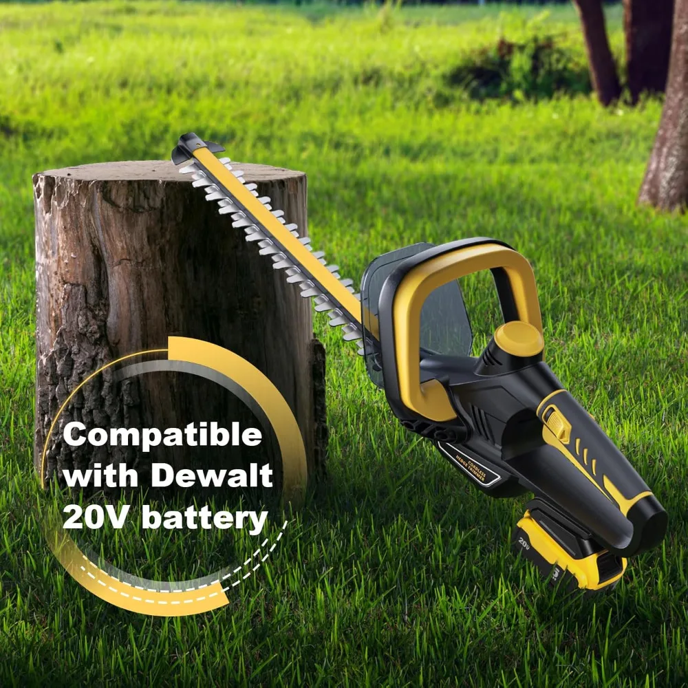 

Триммер для живой изгороди для аккумулятора Dewalt 20 В, аккумуляторный триммер для живой изгороди с лезвием двойного действия 22 дюйма, 1600 об/мин, ширина резки 3/5 дюйма, вращающийся