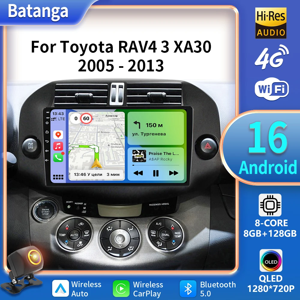 Pour Toyota RAV4 3 XA30 2005-2013 Android autoradio multimédia lecteur vidéo Navigation stéréo GPS-système de divertissement dans la voiture