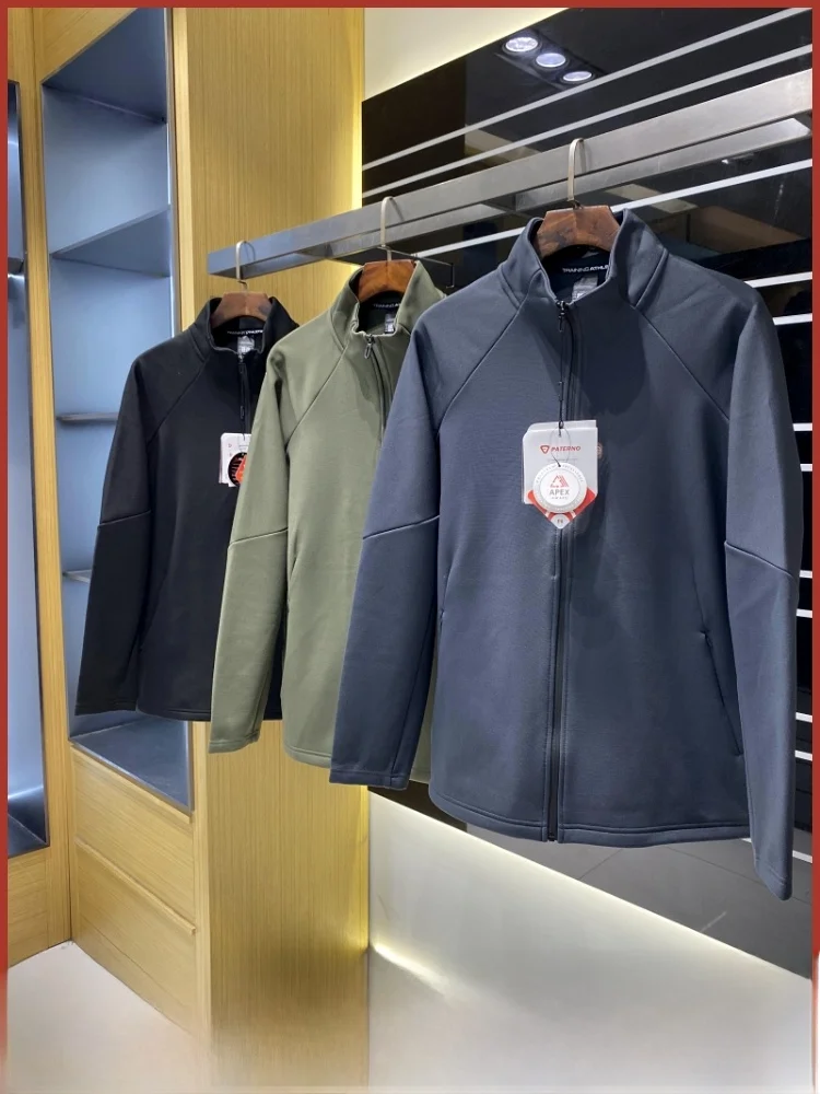 

Italian High-End Fitn 3D Fit Jaet Men's Fce Lined Windproof Autumn Winter Sports Coat Stand Edition Polyester Fiber