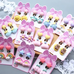 24 Style Rainbow Colorful Cute Rabbit Ice Cream Clip on Earrings for Children Girls No Pierced Earring Jewelry Fashion Accessory