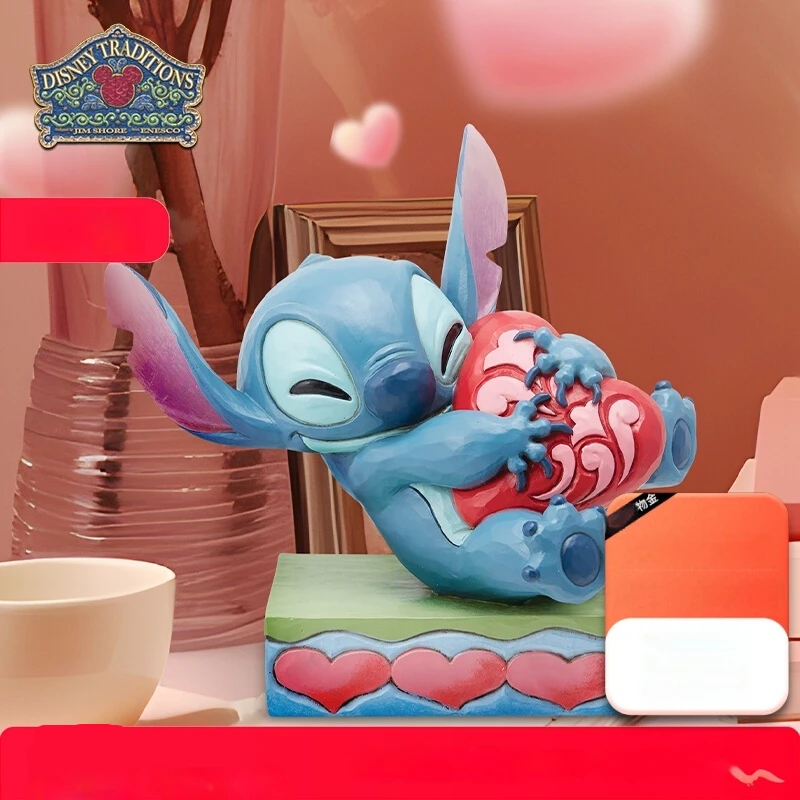 Disney Stitch Love Heart Figurka Przygoda międzygalaktyczna Kolekcjonerska postać z anime Dekoracja na biurko Pomysł na prezent na Walentynki
