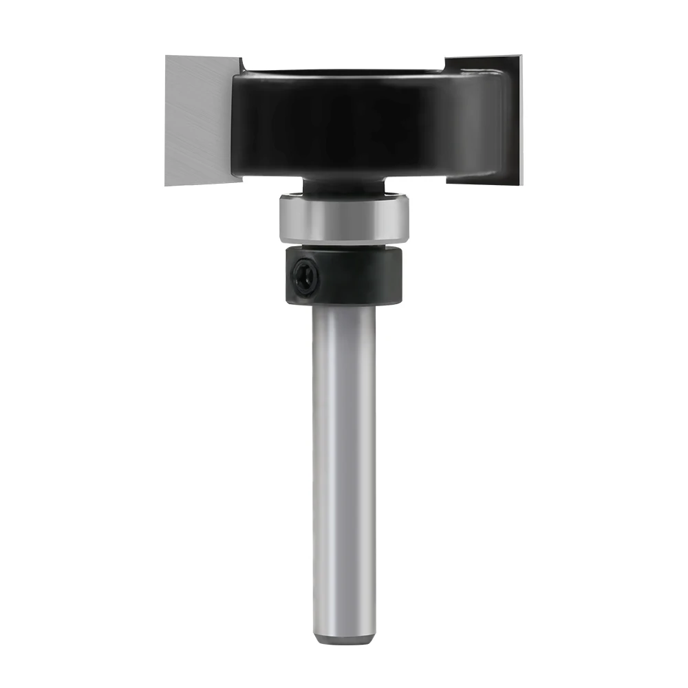 LAVIE 1/4 6mm 샹크 T-슬롯 라우터 비트(베어링 포함) - 목재 홈 가공 및 엣징용 이중날 홈 가공 커터 C06318FX35