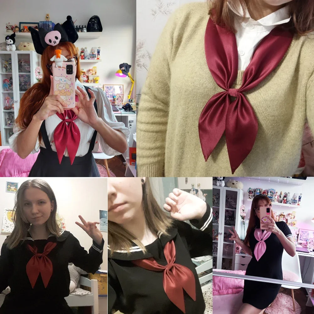 Korean Japan Girls Tie Bow Tie College Style School Uniform Shirt Accessories Students JK Butterfly Knot Collars Flower Bow Knot