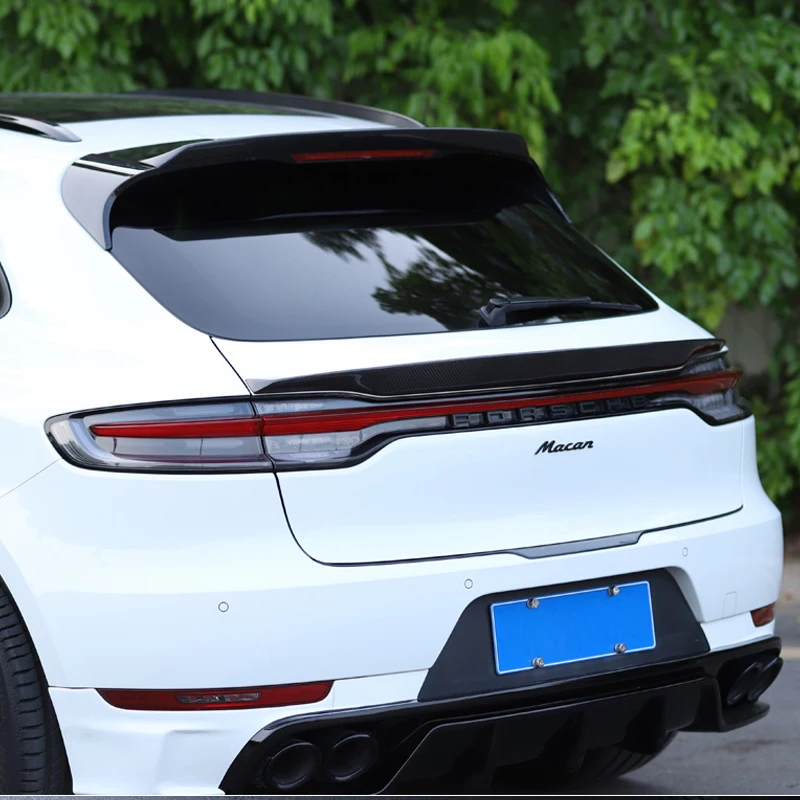 

Carbon Fiber Spoiler For Porsche Macan 2018 2019 2020 2021 High Quality Wing Lip Roof Rear Door Spoilers