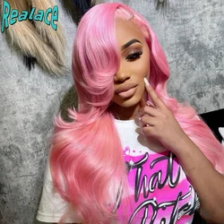 13x4 Body Wave Pink Lace Front Wig Human Hair 13x6 Hd Lace Frontal Wigs For Black Women Transparent Preplucked 613 Colored Wig