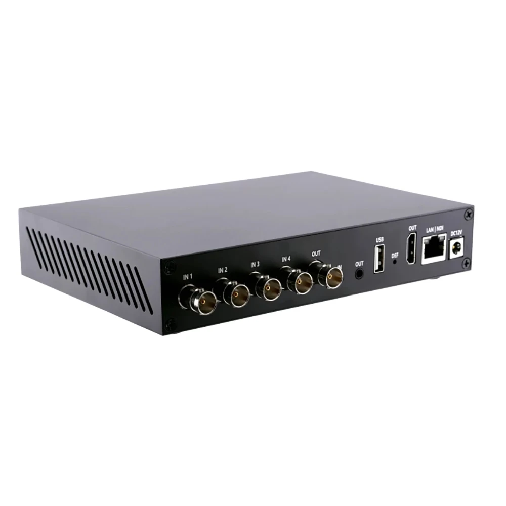 Link Pi-ENC4S Codificador SDI de 4 canais, decodificador 4K SRT, NDI, transmissão ao vivo RTMP, H.265 +, Smart P, saída HDMI 4K60, 2GB de RAM DDR4