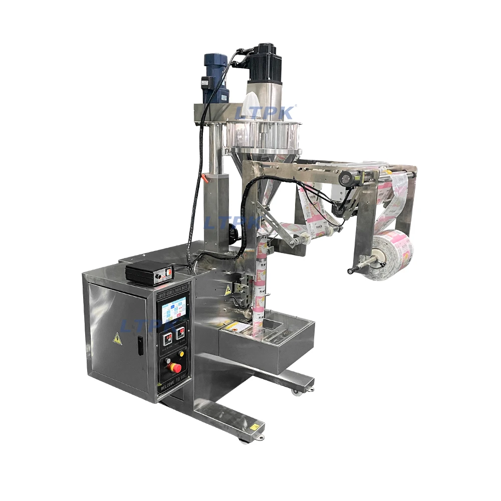 Factory Wholesale Automatic Back Side Sealing Vertical Straight Auger Screw Masala Spice Milk Coffee Powder Bag Packing Machine