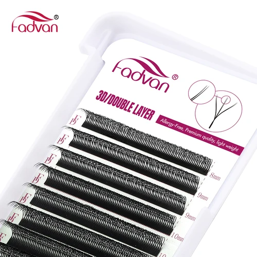 Imagen 2 del producto Extensión de pestañas en forma de FADVAN 6D-W (puntas dobles 3D) Extensiones de pestañas con abanicos prefabricados de floración automática