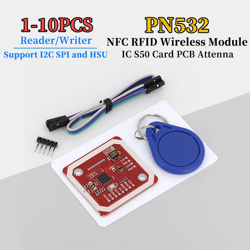 1/5/10PCS PN532 NFC RFID Wireless Module V3 User Kits Reader Writer Mode IC S50 Card PCB Attenna I2C IIC SPI HSU