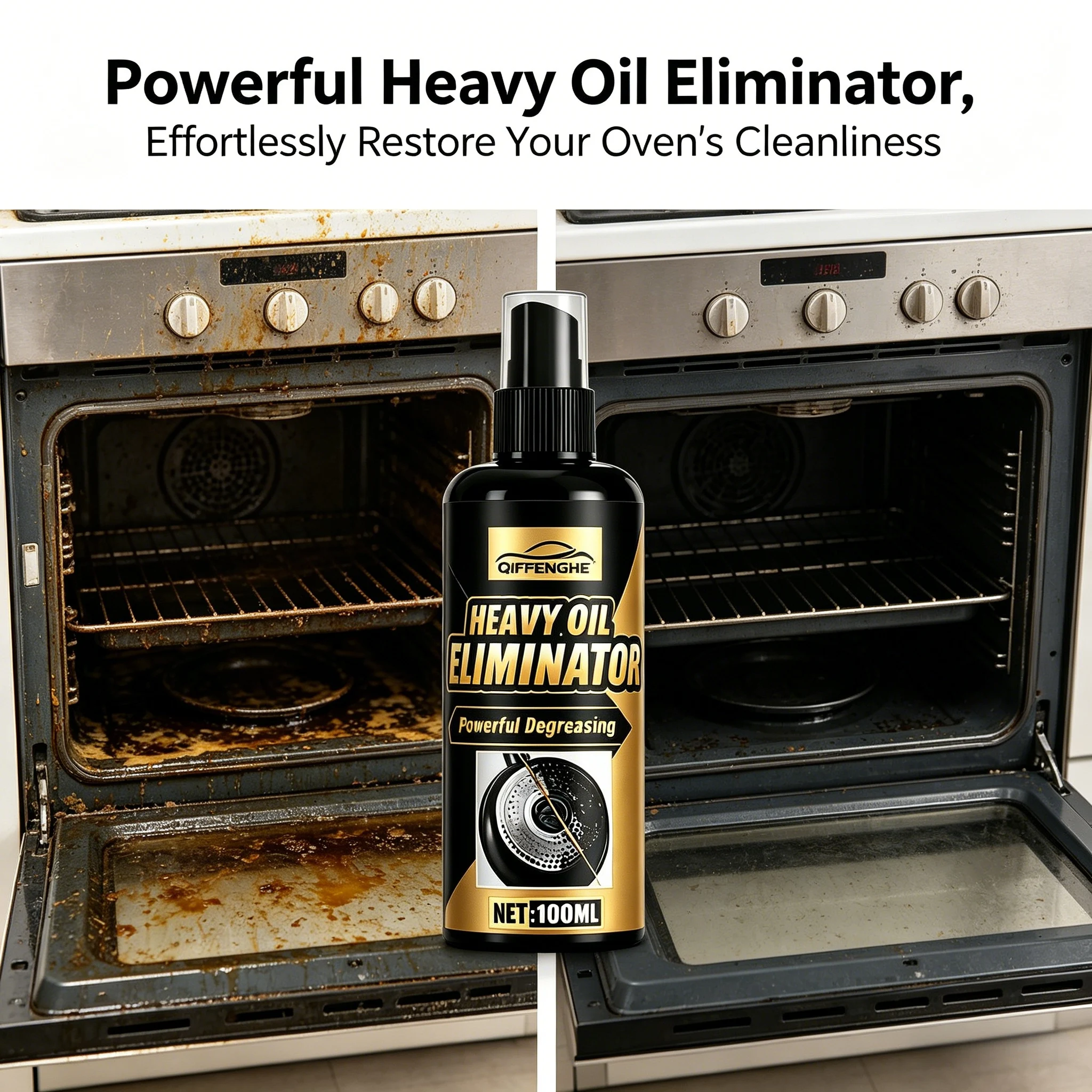 Spray Eliminador de Grasa Pesada de 100 ml, Desengrasante de Cocina para Estufas, Utensilios de Cocina y Campanas, Eliminador de Manchas de Grasa