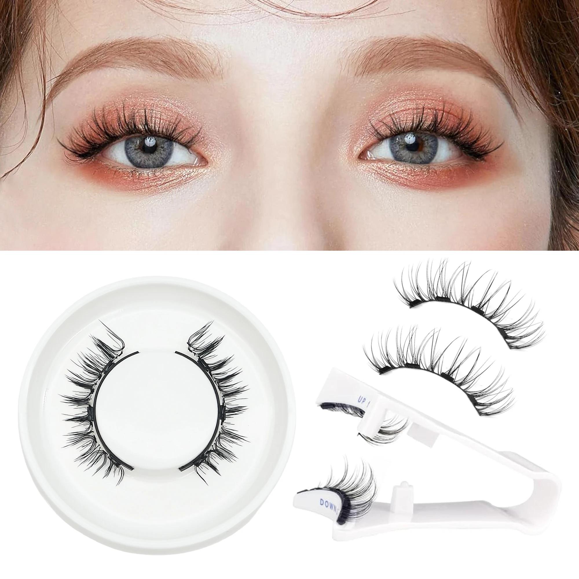 Magnetic Magnetic Lashes3D Eyelashes Natural Style. Perfect for D curls Reusable and no glue required.Comes with magnetic clip